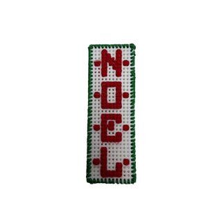 Christmas Noel Pin Needlepoint Handcrafted Vintage Grandmillennial